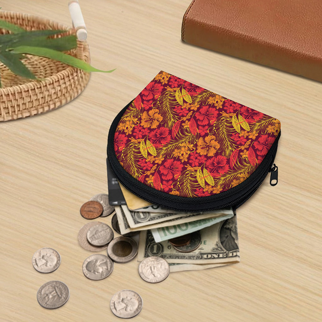 Retro Hawaiian Tropical Floral Print Coin Purse