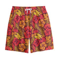 Retro Hawaiian Tropical Floral Print Cotton Shorts