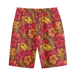 Retro Hawaiian Tropical Floral Print Cotton Shorts