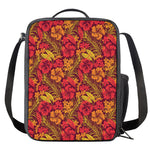 Retro Hawaiian Tropical Floral Print Crossbody Lunch Bag