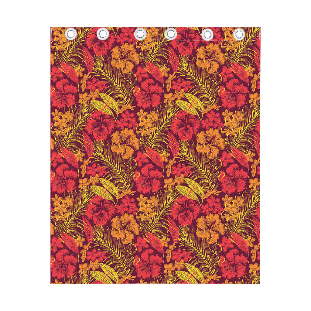Retro Hawaiian Tropical Floral Print Curtain