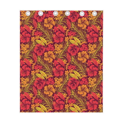 Retro Hawaiian Tropical Floral Print Curtain