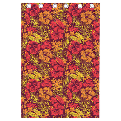 Retro Hawaiian Tropical Floral Print Curtain