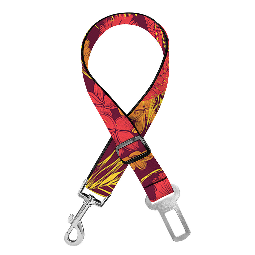 Retro Hawaiian Tropical Floral Print Dog Seat Belt