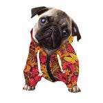 Retro Hawaiian Tropical Floral Print Dog Zip Up Hoodie