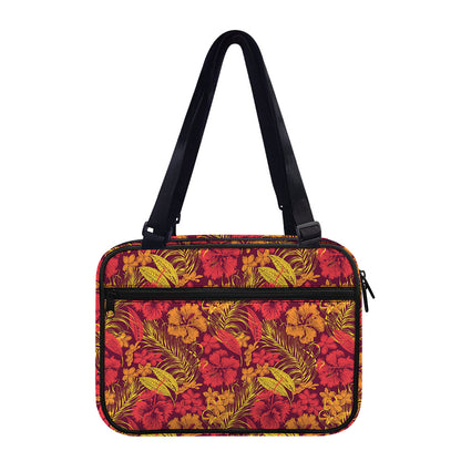 Retro Hawaiian Tropical Floral Print Double Strap Bible Bag
