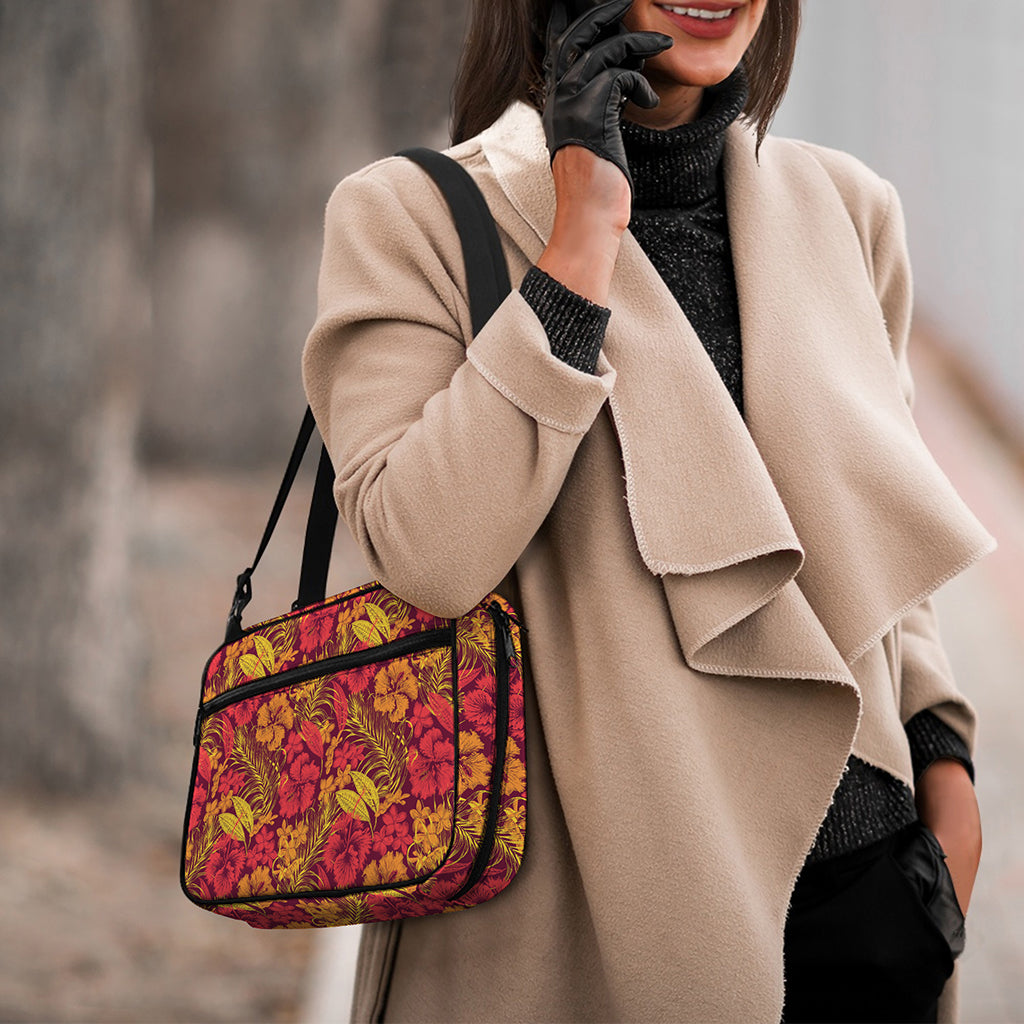 Retro Hawaiian Tropical Floral Print Double Strap Bible Bag