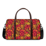 Retro Hawaiian Tropical Floral Print Duffle Bag