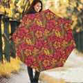 Retro Hawaiian Tropical Floral Print Foldable Umbrella