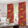Retro Hawaiian Tropical Floral Print Grommet Curtains