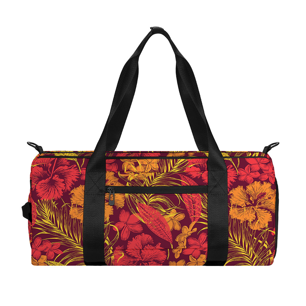 Retro Hawaiian Tropical Floral Print Gym Bag