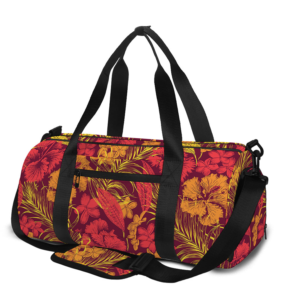 Retro Hawaiian Tropical Floral Print Gym Bag