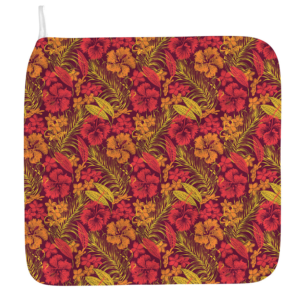 Retro Hawaiian Tropical Floral Print Hand Towel