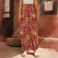 Retro Hawaiian Tropical Floral Print Harem Pants