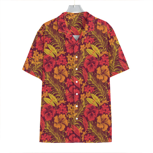Retro Hawaiian Tropical Floral Print Hawaiian Shirt