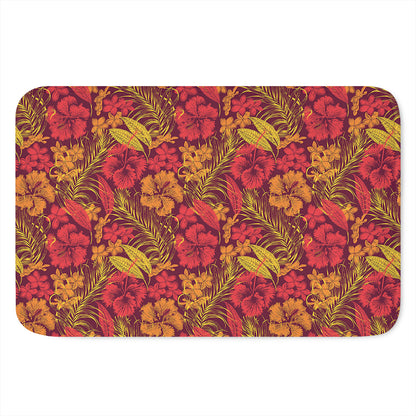 Retro Hawaiian Tropical Floral Print Indoor Door Mat
