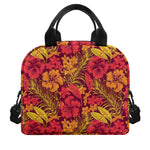Retro Hawaiian Tropical Floral Print Insulated Lunch Bag