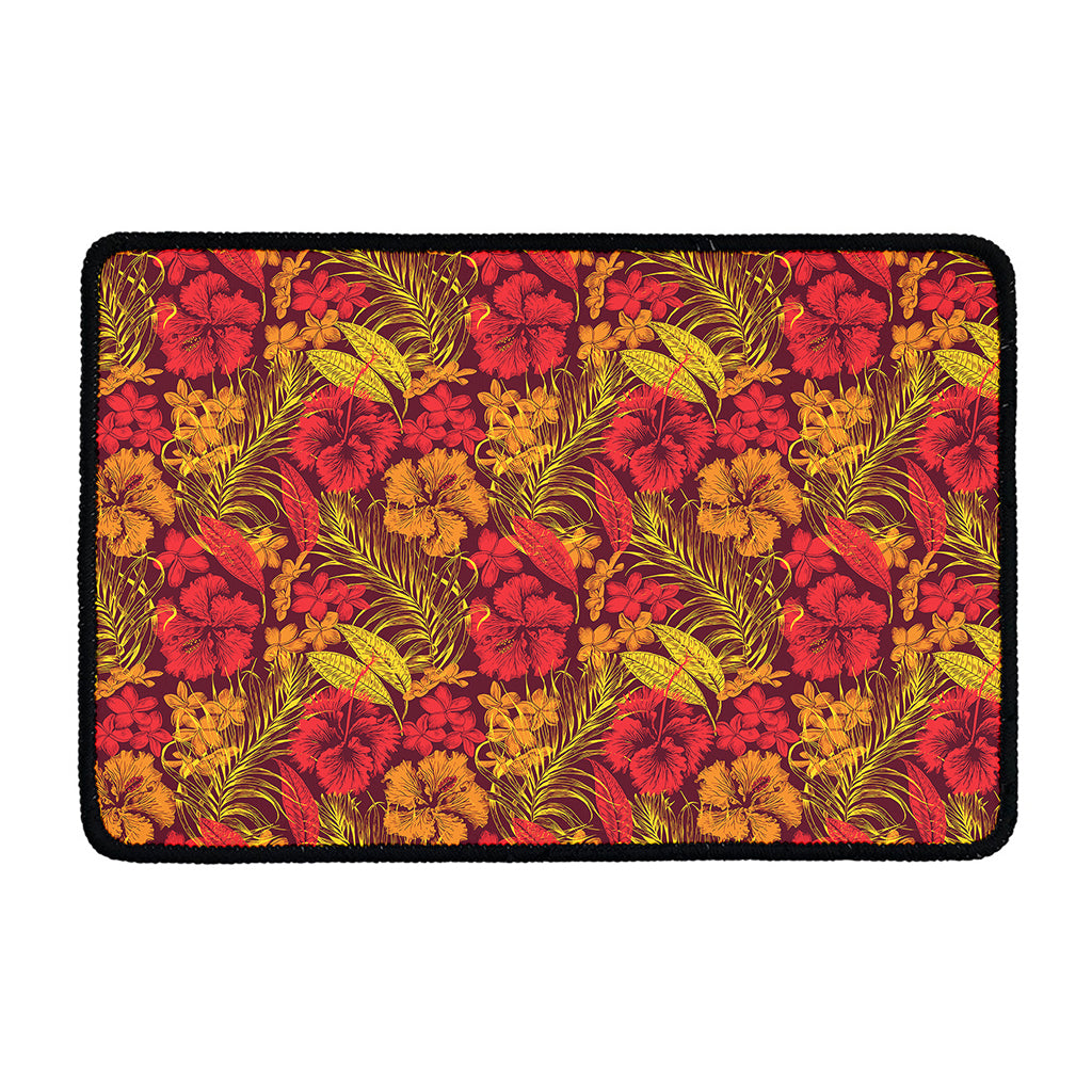 Retro Hawaiian Tropical Floral Print Kitchen Mat