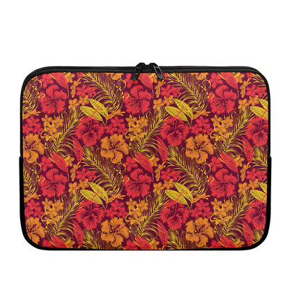 Retro Hawaiian Tropical Floral Print Laptop Sleeve