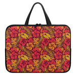 Retro Hawaiian Tropical Floral Print Laptop Sleeve With Handle