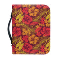 Retro Hawaiian Tropical Floral Print Leather Bible Cover