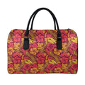 Retro Hawaiian Tropical Floral Print Leather Duffel Bag