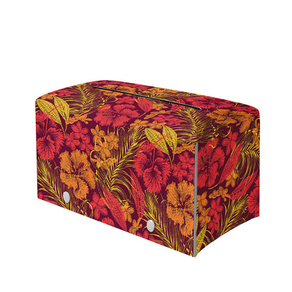 Retro Hawaiian Tropical Floral Print Leather Tissue Box Cover