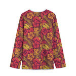 Retro Hawaiian Tropical Floral Print Long Sleeve Short Coat