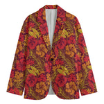 Retro Hawaiian Tropical Floral Print Men's Blazer