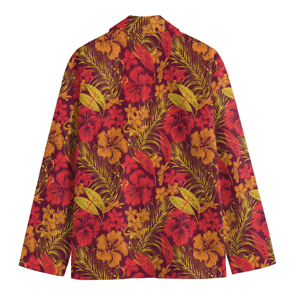 Retro Hawaiian Tropical Floral Print Men's Blazer