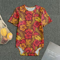 Retro Hawaiian Tropical Floral Print Men's Bodysuit