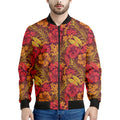 Retro Hawaiian Tropical Floral Print Men's Bomber Jacket