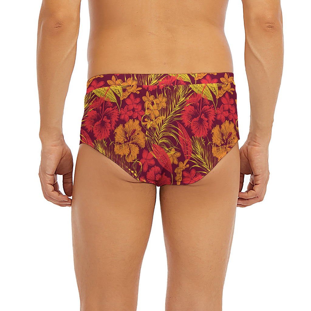 Retro Hawaiian Tropical Floral Print Men's Briefs