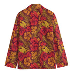 Retro Hawaiian Tropical Floral Print Men's Cotton Blazer