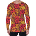 Retro Hawaiian Tropical Floral Print Men's Long Sleeve T-Shirt