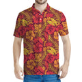 Retro Hawaiian Tropical Floral Print Men's Polo Shirt