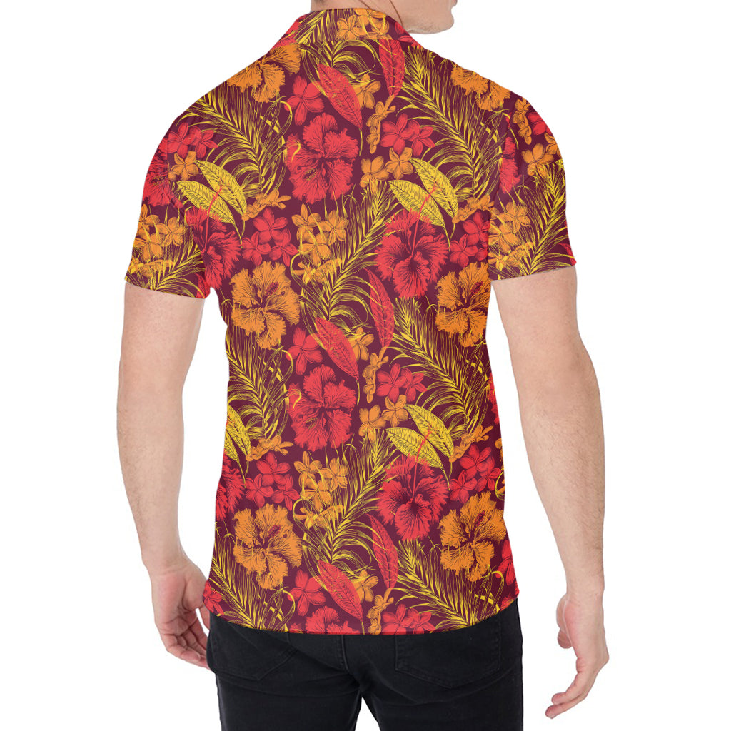 Retro Hawaiian Tropical Floral Print Men's Shirt