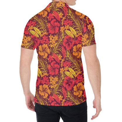 Retro Hawaiian Tropical Floral Print Men's Shirt