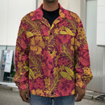 Retro Hawaiian Tropical Floral Print Men's Shirt Jacket