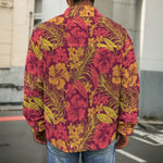 Retro Hawaiian Tropical Floral Print Men's Shirt Jacket
