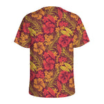 Retro Hawaiian Tropical Floral Print Men's Sports T-Shirt