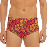 Retro Hawaiian Tropical Floral Print Men's Triangle Swim Briefs