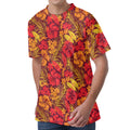 Retro Hawaiian Tropical Floral Print Men's Velvet T-Shirt