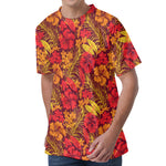 Retro Hawaiian Tropical Floral Print Men's Velvet T-Shirt