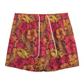 Retro Hawaiian Tropical Floral Print Mesh Shorts