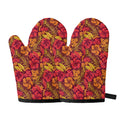 Retro Hawaiian Tropical Floral Print Oven Mitts