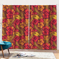 Retro Hawaiian Tropical Floral Print Pencil Pleat Curtains