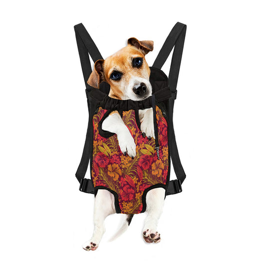 Retro Hawaiian Tropical Floral Print Pet Carrier Backpack