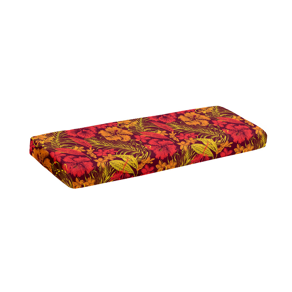 Retro Hawaiian Tropical Floral Print Piano Keyboard Cover