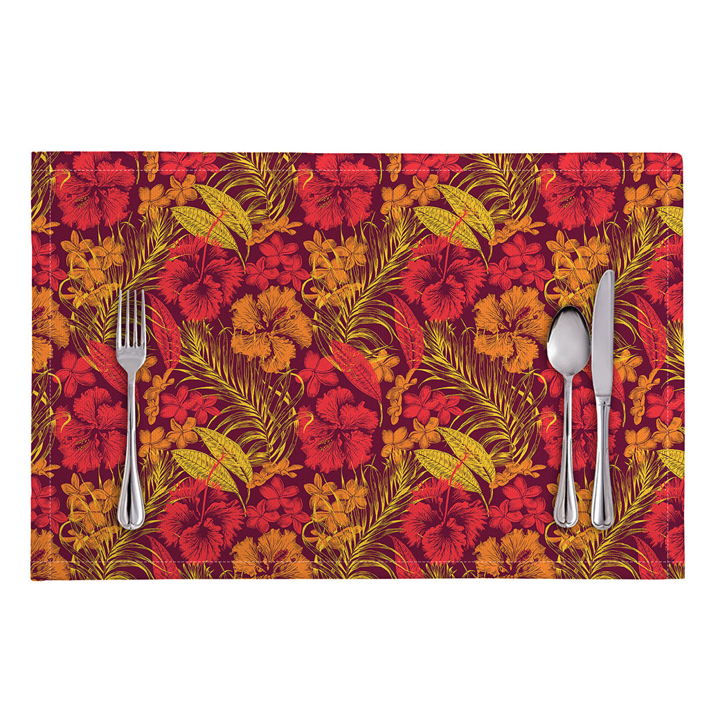 Retro Hawaiian Tropical Floral Print Placemat